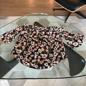Topshop Off Shoulder Floral Blouse